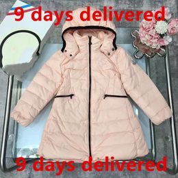 Dhgate store pink hooded Kids coat kid down jacket baby hoodies girl clothes toddler hooded 100 goose down filling fasion luxury Autumn Winter Comfortable and warm 4 c