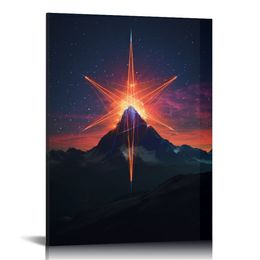 Glowing Sunset Starry Sky Canvas Wall Art Modern Prints Artwork Posters Wall Painting Home Decor For Living Room Bedroom Kitchen