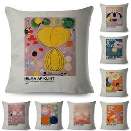 Pillow Nordic Style Pillowcase Both Sided Linen Throw Cover Decor Hilma Af Klint Geometry Canvas Case For Sofa Car Home