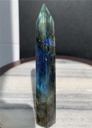 natural labradorite stone wand blue moon Stone crystal point crystal wand rock healing crystal gift polished crafts for 3020565