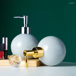 Liquid Soap Dispenser Ceramic Bathroom Accessories Hand Sanitizer Bottle Nordic Toilet Lotion Shower Gel Press Sub-Bottle