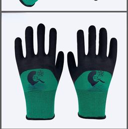Gloves Wear-resistant breathable Durable non-slip rubber latex leather gloves silicone work
