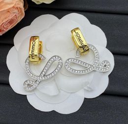 Personality Designer Diamond Letter Dangle Eardrop Earring Women Classic Hoop Earrings Eardrop Fashion Classic Lovers Gift High Quality Jewellery