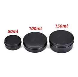 Empty Case Tin Aluminium Circular Black Container Cosmetic Jars Helical Thread Cover Organisers Can Metal Makeup Candy Snacks 2 2ml6149619