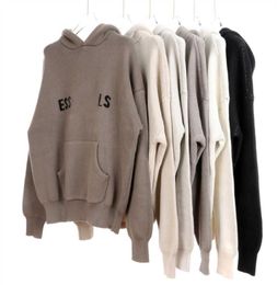 ES Designer Mens Women Long Sleeve Hoodies Letter Knit Hoody Knitted Sweaters Casual Pullovers Autumn Winter Spring Fashion3077562