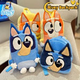 Plush Backpacks Hot 3 Styles Bluey Family Cosplay Kindergarten Childrens Cartoon School Backpack Kawaii Blue Orange Dog Backpack S245304