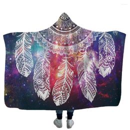 Blankets Starry Sky 3D Full Printed Throw Blanket Fuzzy Warm Throws For Winter Bedding Soft Fleece Hooded Sherpa Wearable