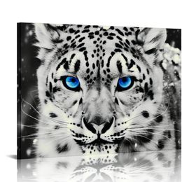 Snow leopard Canvas Wall Art-Inner Framed Printed on Canvas Modern Artwork for Home Decorations and Easy to Hang for Living Room Bedroom-Snow leopard Wall Art gift