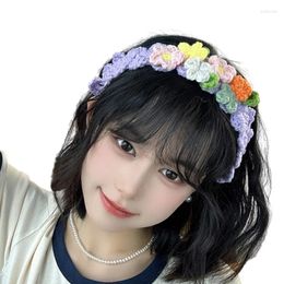 Hair Clips Elegant Floral Headband Cottagecore Party Wear For Stage Shows Colourful Scarf Headscarf Hairscarf