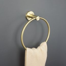 Bathroom Accessories Kit Brushed Gold Wall Mount Double Towel Bar Rail Towel Ring Toilet Roll Paper Holder Robe Towel Coat Hook