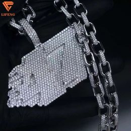 Custom Hiphop Fashion Jewelry Figure 47 With 8Mm S Ice Out VVS Moissamite Letter Pendant Cuban Chain Set