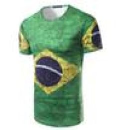 2018 Brazil Short Sleeve 3D Printed Soccer Fans T Shirts Casual Green Men World Cup T Shirts M2XL9301754