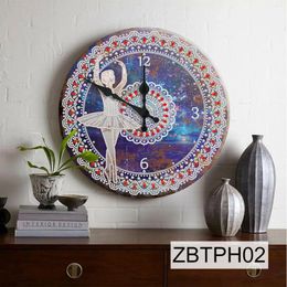Decorative Figurines Metal Wrought Sign And Wall Painting With Clock Decoration Round Iron