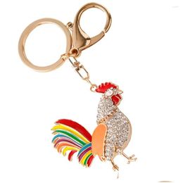 Keychains Lanyards Rooster Keychain Backpack Key Pendant Decoration Accessory Drop Delivery Fashion Accessories Dhgic