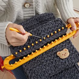 1 Set Scarf Knitter Rectangle DIY Handmade Knitting Loom Scarf Sweater Hat Shawl Stitching Knitter Handmade Craft Weaving Tool
