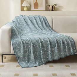 Blankets High-quality Luxury Knitted Blanket Leaves Soft Shawl Office Nap Bed Cover Retro Throw Living Room Decorative Sofa