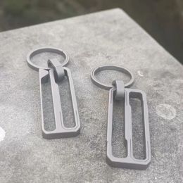Pure Titanium Key Pendant Car Key chain Holder Classic TC4 Spring Keyring Waist Hanging Belt Buckle Accessory Friend Gift