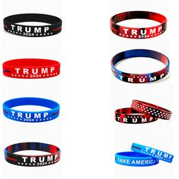 Trump 2024 Silicone Bracelet Party Favor Trump Never Surrender Wristband Take America Back Bracelet