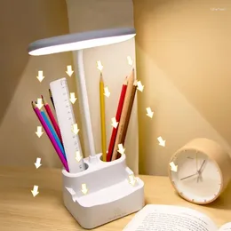 Table Lamps Multifunctional LED Desk Lamp Reading Learning Pen Holder Student Eye Protection Dormitory Small
