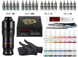 Tattoo Guns Kits Complete Machine Kit Professional Rotary Pen Set Cartridge Needles For Permanent Makeup Eyebrow Body ToolsTattoo2929425