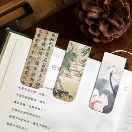 4pcs Retro Art Magneti Bookmark Reading Mark Book With Student Stationery Decorative Page Clip Literary Aesthetic Gift