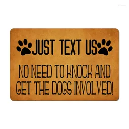 Carpets Doormat For Entrance Door Anti-slip Just Text Us No Need To Knock And Get The Dogs Involved Room Hallway Floor Mats Kitchen Rug
