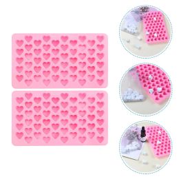 2 Pcs Silicone Moulds Chocolate Heart Ice Cube Soap Wax Melt Candy Jelly for Melts Making