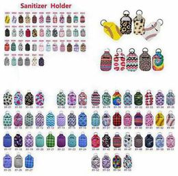 112 Colours Neoprene Hand Sanitizer Holder Chapstick Holder Colourful Chapstick Lipstick Neoprene Keychain Mini Bottle Cover Party F6611048