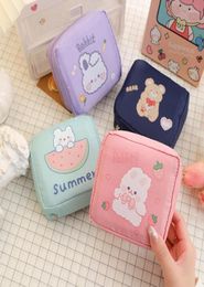 Storage Bags Cartoon Sanitary Napkin Towels Bag Girl Travel Mini Makeup Korean Style Small Money Card Lipstick Earphone6502787
