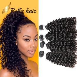 Wefts 4Pcs/lot Quality Brazilian Hair 1026inch Grade 9A Natural Black Curly Human Weave Julienchina BellaHair
