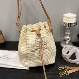 Designer Shoulder Bag Woven Bucket Womens Large Capacity Brand Letter Plush Handbag Shopping