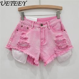 Shorts femminile American Blue Denim Summer High Waist Ruppato Gamba Short Pant Shy Sexy A-Line Lady Pants Outhus