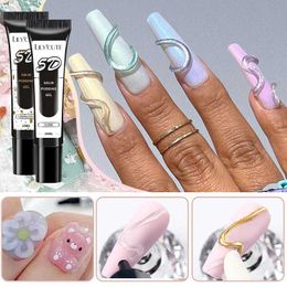 Nail Polish LILYCUTE 10ml 5D solid pudding nail gel Korean style transparent elastic embossed paint lining gel nail art decoration d240530