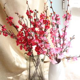 Decorative Flowers DIY Silk Artificial Plum Blossom Floral Fake Wedding Bouquet Home Decor Flower