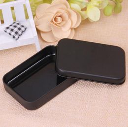 Rectangle Tin Box Black Metal Container Tin Boxes Candy Jewellery Playing Card Storage Boxes Gift Packaging ZA48301971289