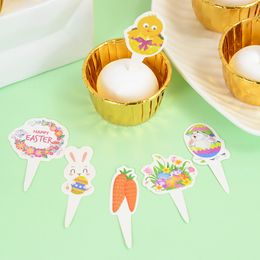 12pcs Paper Cake Topper Woodland Animals Party Supplies Children Birthday Cake Decorating Forest Friend Baby Shower Easter Decor