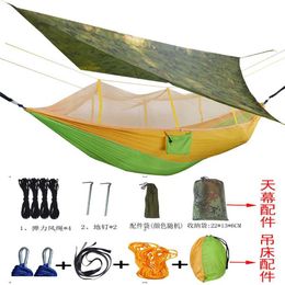 Hammocks Tent rain shower waterproof mosquito net hanger 210T nylon lightweight portable camping H240530 0C85