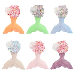 Baby Mermaid Hair Clips Barrettes Kids Shiny Sequin Bowknot Hairpins Clippers Girls Headwear Hair Accessories for Children Toddler YL3663