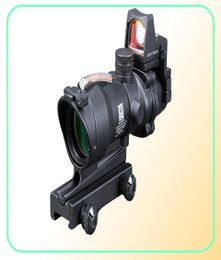 Trijicon ACOG 4X32 Black Tactical Real Fiber Optic Red Illuminated Collimator Red Dot Sight Hunting Riflescope4634623