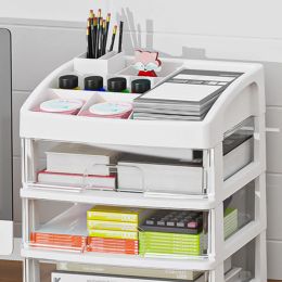 Simple Multi-Grid Storage Boxes Organiser Transparent Small Drawer Partitioned Student Desk Wall-Mounted Sundries Storage Box
