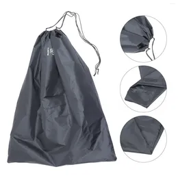Storage Bags Large Pouch Clothes Blankets Container Sundries Drawstring (Black)