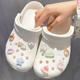 Shoe Accessories Hole Charms Shoes Flower Buckle Decoration Transparent Cute Boy Girl Cartoon Diy 240517