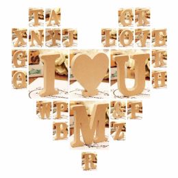 10cm Wood Color Wooden Letters Alphabet DIY Word Letter Art Crafts Standing Name Design Party Wedding Birthday Party Home Decor