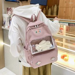 Backpack Cute Transparent Women 2024 Female Kawaii School Bags For Teenage Girls Harajuku Student Large Capacity