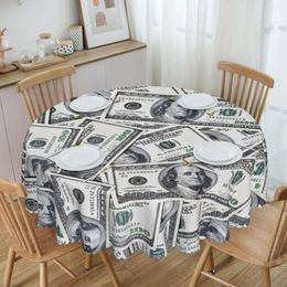 Table Cloth Hundred Dollars Bills Tablecloth Round Waterproof Money Cover For Party 60 Inch