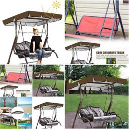 Shade Nets Swing Canopy Replacement Top Rain Er Waterproof Summer Roof Garden Porch Chair Seat Sunshade For Patio Outdoor Drop Deliver Dho50