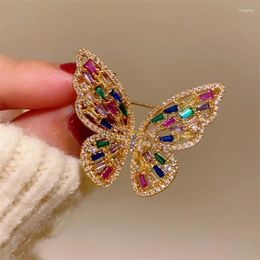 Brooches Colourful Butterfly Hollow Out Shiny Evening Party Suit Pins Mother's Day Gift