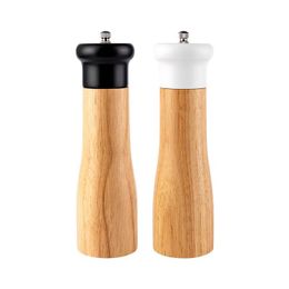 Manual Salt and Pepper Shakers Wooden Seasoning Spices Peper Mill Ceramic Core Pepper Caddy Kitchen Tools Gadgets Utensils Set