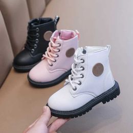 Boots Four Seasons Childrens Shoes Short Ankle Snow Sports Boys and Girls Fashionable Soft PU Leather Warm Preschool WX5.291YEQ