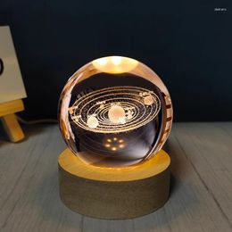 Decorative Figurines Carved Crystal Ball USB Charge Night Light Ornaments Creative Birthday Gifts Furnishing Articles Home Decoration